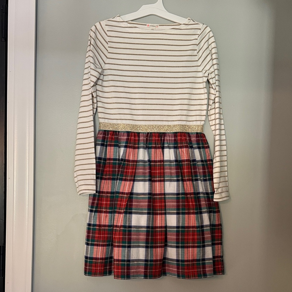 J Crew Crewcuts girls size 12 Plaid Long Sleeve Dress - Holiday Christmas